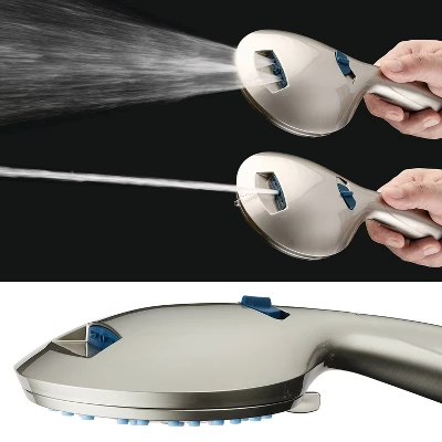 High Pressure 50 Mode Rain And Handheld Three Way Shower Head Combo Nickel - Aquabar - Image 2