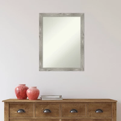 21" X 27" Non-Beveled Dove Square Bathroom Wall Mirror Gray Wash - Amanti Art - Image 7
