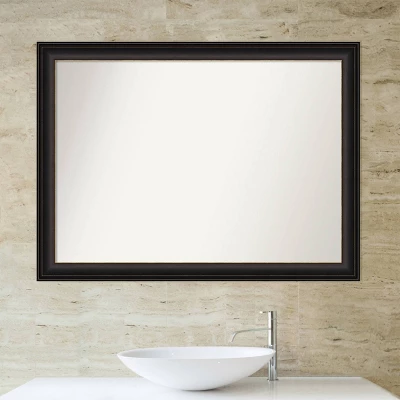 43" X 32" Non-Beveled Trio Oil Rubbed Bronze Bathroom Wall Mirror - Amanti Art - Image 5