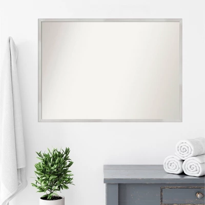 40" X 29" Non-Beveled Svelte Silver Wood Bathroom Wall Mirror - Amanti Art - Image 8