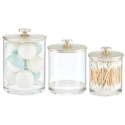 MDesign Storage Apothecary Canister For Bathroom, 3 Pack - Image 5