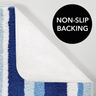 MDesign Soft Striped Microfiber Non-Slip Spa Mat, 34" X 21", 2 Pack - Image 3