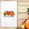 2pc Peace Love Pumpkin Hand Towel Set White - Linum Home Textiles