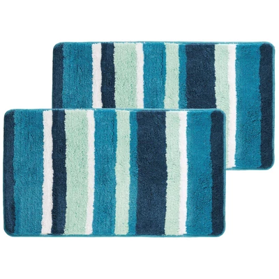 MDesign Soft Striped Microfiber Non-Slip Spa Mat, 34" X 21", 2 Pack - Image 11