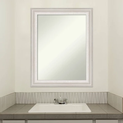 23" X 29" Non-Beveled Trio White Wash Silver Bathroom Wall Mirror - Amanti Art - Image 8