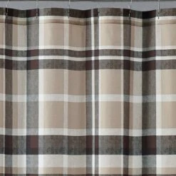 Paulette Plaid Shower Curtain Taupe - Truly Soft