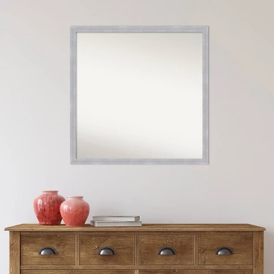 28" X 28" Non-Beveled Grace Narrow Bathroom Wall Mirror Brushed Nickel - Amanti Art - Image 8