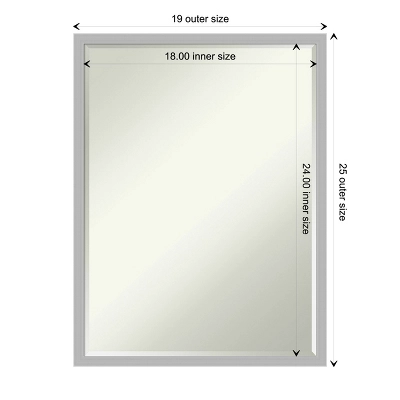 Amanti Art Hera Chrome Petite Bevel Bathroom Wall Mirror 25 X 19 In. - Image 3