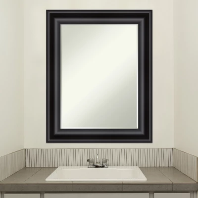 Amanti Art Grand Black Petite Bevel Bathroom Wall Mirror 29.75 X 23.75 In. - Image 4