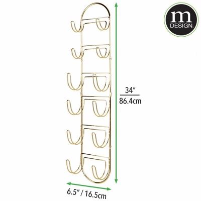 MDesign Metal Wall Mount Bath Towel Organizer Rack, 6 Shelves, 2 Pack - Image 6
