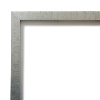 Amanti Art Silver Leaf Petite Bevel Wood Bathroom Wall Mirror 25.5 X 19.5 In.