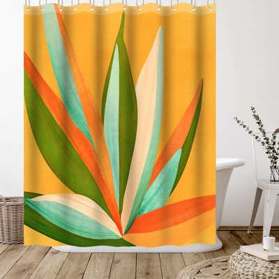 Americanflat 71" X 74" Shower Curtain, Minimalist Agave Textured3 By Modern Tropical - Image 2