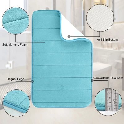 PiccoCasa Bathroom Coral Fleece Nonslip Floor Mat Pad Carpet Rug Doormat - Image 3