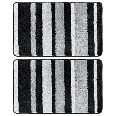 MDesign Soft Striped Microfiber Non-Slip Spa Mat, 34" X 21", 2 Pack - Image 12