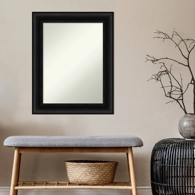 24" X 30" Non-Beveled Parlor Bathroom Wall Mirror Black - Amanti Art - Image 4