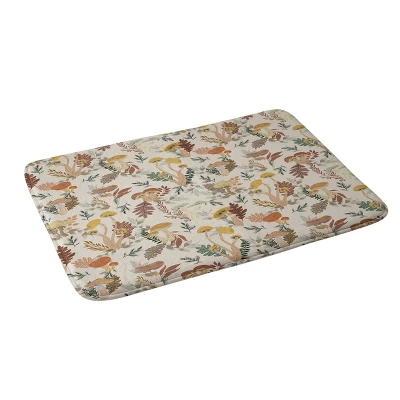 Colorful Wild Mushrooms Memory Foam Bath Mat - Deny Designs