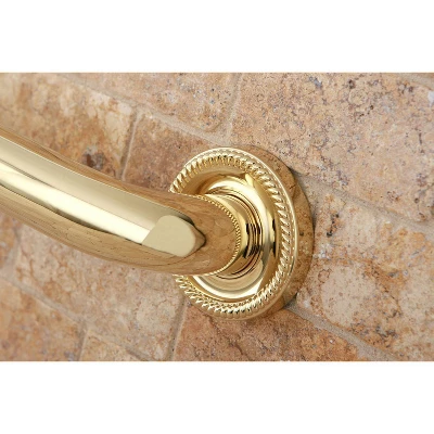 24" Camelon Decorative Grab Bar Polished Brass - Kingston Brass