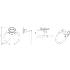 Kimball Classic Retro Towel Ring Satin Black - Design House