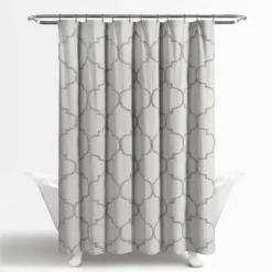 Avon Chenille Trellis Shower Curtain Light Gray - Lush Décor