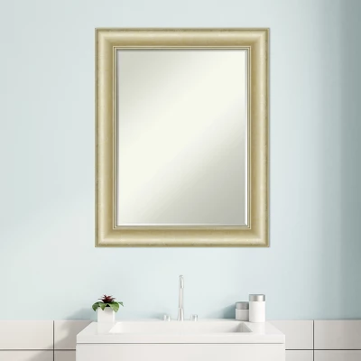 Amanti Art Textured Light Gold Petite Bevel Bathroom Wall Mirror 29 X 23 In. - Image 5