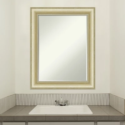 Amanti Art Textured Light Gold Petite Bevel Bathroom Wall Mirror 29 X 23 In. - Image 4