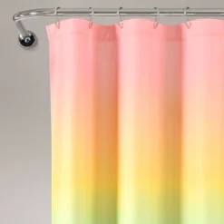 72"x72" Single Kids' Rainbow Ombre Shower Curtain Rainbow/Turquoise - Lush Décor