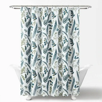 72"x72" Devonia Allover Single Shower Curtain White/Green - Lush Décor - Image 4