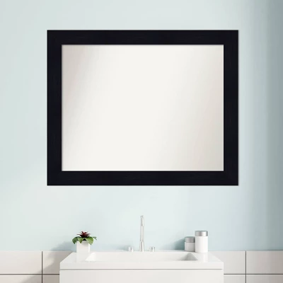 32" X 26" Non-Beveled Shiplap Navy Wood Bathroom Wall Mirror - Amanti Art - Image 7