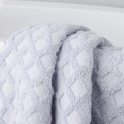 PiccoCasa Cotton Jacquard Diamond Absorbent Bath Towels 2Pcs - Image 2