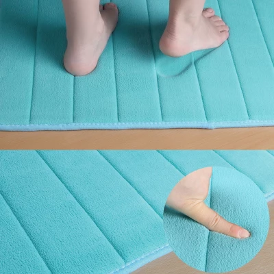 PiccoCasa Bathroom Memory Foam Absorbent Non-slip Bath Mat Rug Shower Carpet - Image 2