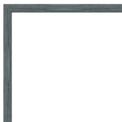 Amanti Art Dixie Blue Grey Rustic Narrow Petite Bevel Wood Bathroom Wall Mirror 25 X 19 In.