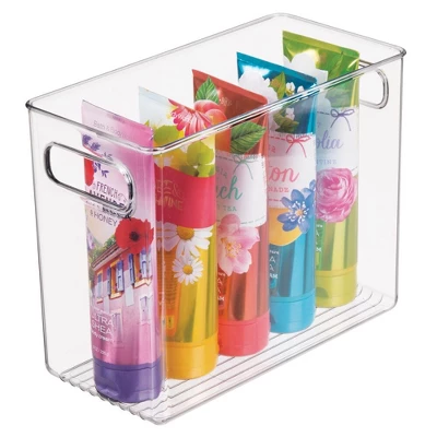 MDesign Plastic Bathroom Storage Bin Tote With Handles - Image 10