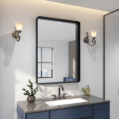 Organnice Aluminum Frame Bathroom Vanity Mirror With Clear Glass
