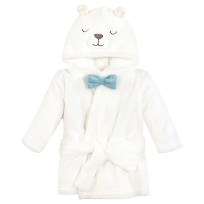 Hudson Baby Unisex Baby Plush Bathrobe And Toy Set, Gingham Bear Boy, One Size - Image 3