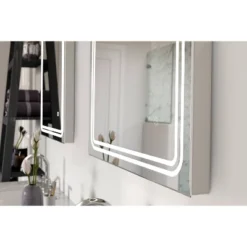 Single Frameless Dimmable LED Wall Mirror With Anti Fog Glass - Tosca