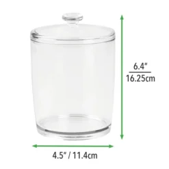 MDesign Plastic Laundry Shelf Storage Organizer Jar Holder Set, 3 Pack - Clear