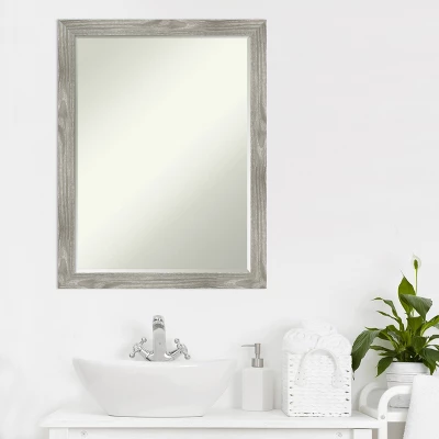 Amanti Art Dove Greywash Square Petite Bevel Bathroom Wall Mirror 26.5 X 20.5 In. - Image 5