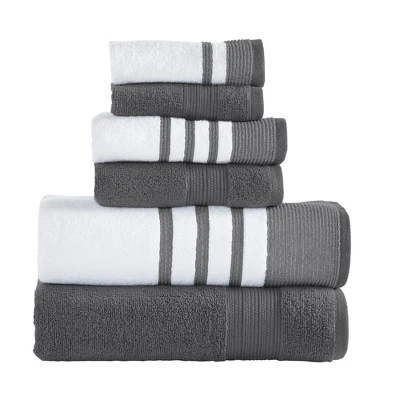 Modern Threads 6 Piece Bath Towel Set, Quick Dry Striped, Reinhart. - Image 4