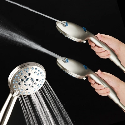 High Pressure 50 Mode Rain And Handheld Three Way Shower Head Combo Nickel - Aquabar - Image 4
