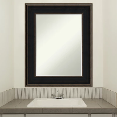 Amanti Art Mezzanine Espresso Petite Bevel Wood Bathroom Wall Mirror 31.5 X 25.5 In. - Image 4