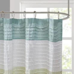 Salem Solid Pieced Polyester Shower Curtain