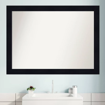 42" X 31" Non-Beveled Shiplap Navy Wood Bathroom Wall Mirror - Amanti Art - Image 7