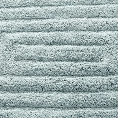 Knightsbridge Stylish And Comfortable All Season Traditional Racetrack Design Cotton Bath Rug Light Blue - Image 3