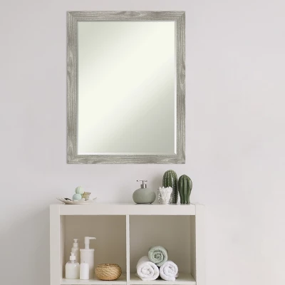 Amanti Art Dove Greywash Square Petite Bevel Bathroom Wall Mirror 26.5 X 20.5 In. - Image 4