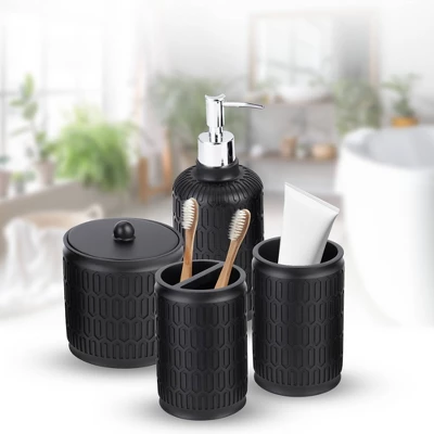 4pc Devash Resin Paint Coated Bath Accessory Set - Kralix - Image 4