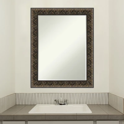Amanti Art Intaglio Embossed Black Petite Bevel Wood Bathroom Wall Mirror 28.5 X 22.5 In. - Image 4