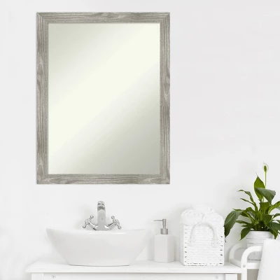 21" X 27" Non-Beveled Dove Square Bathroom Wall Mirror Gray Wash - Amanti Art - Image 6