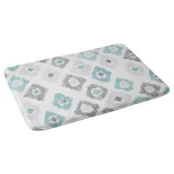 Social Proper Quiet Ikat Cushion Bath Mat Blue - Deny Designs