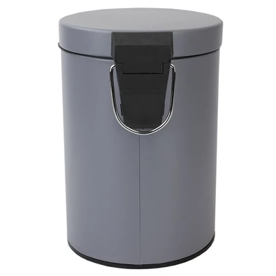 Home Basics Paris 3 Liter Waste Bin, Grey - Image 4