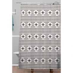 Holli Zollinger Dots And Plus Mudcloth Shower Curtain Black - Deny Designs